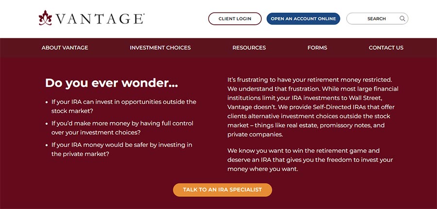 Vantage Gold IRA Review