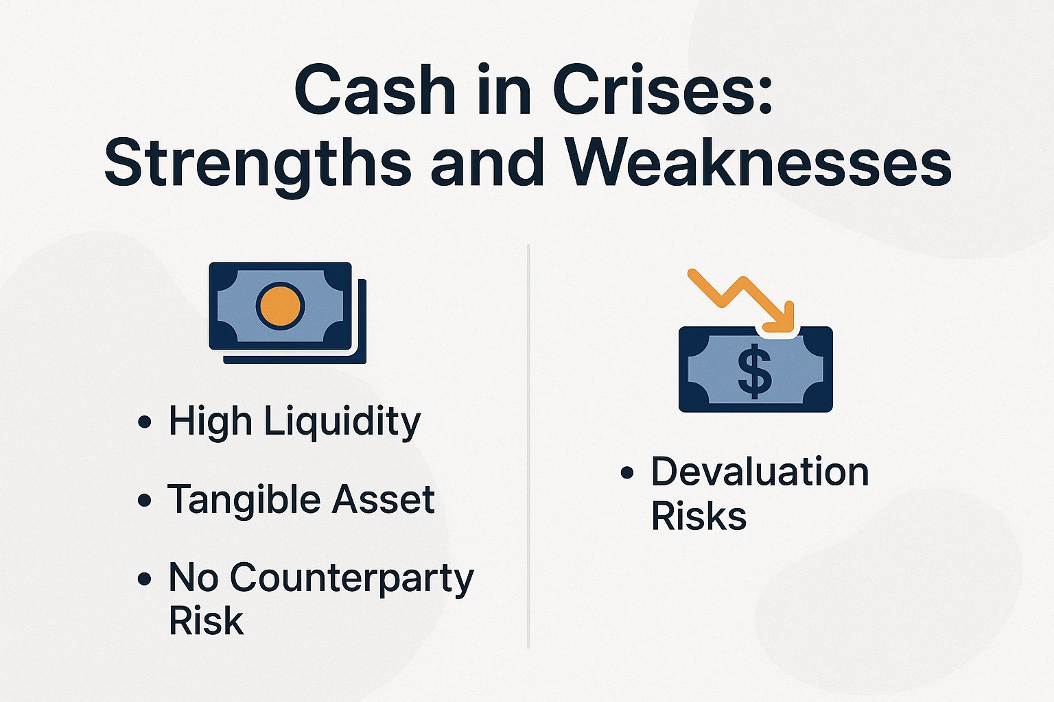Cash in Crises: Strengths and Weaknesses