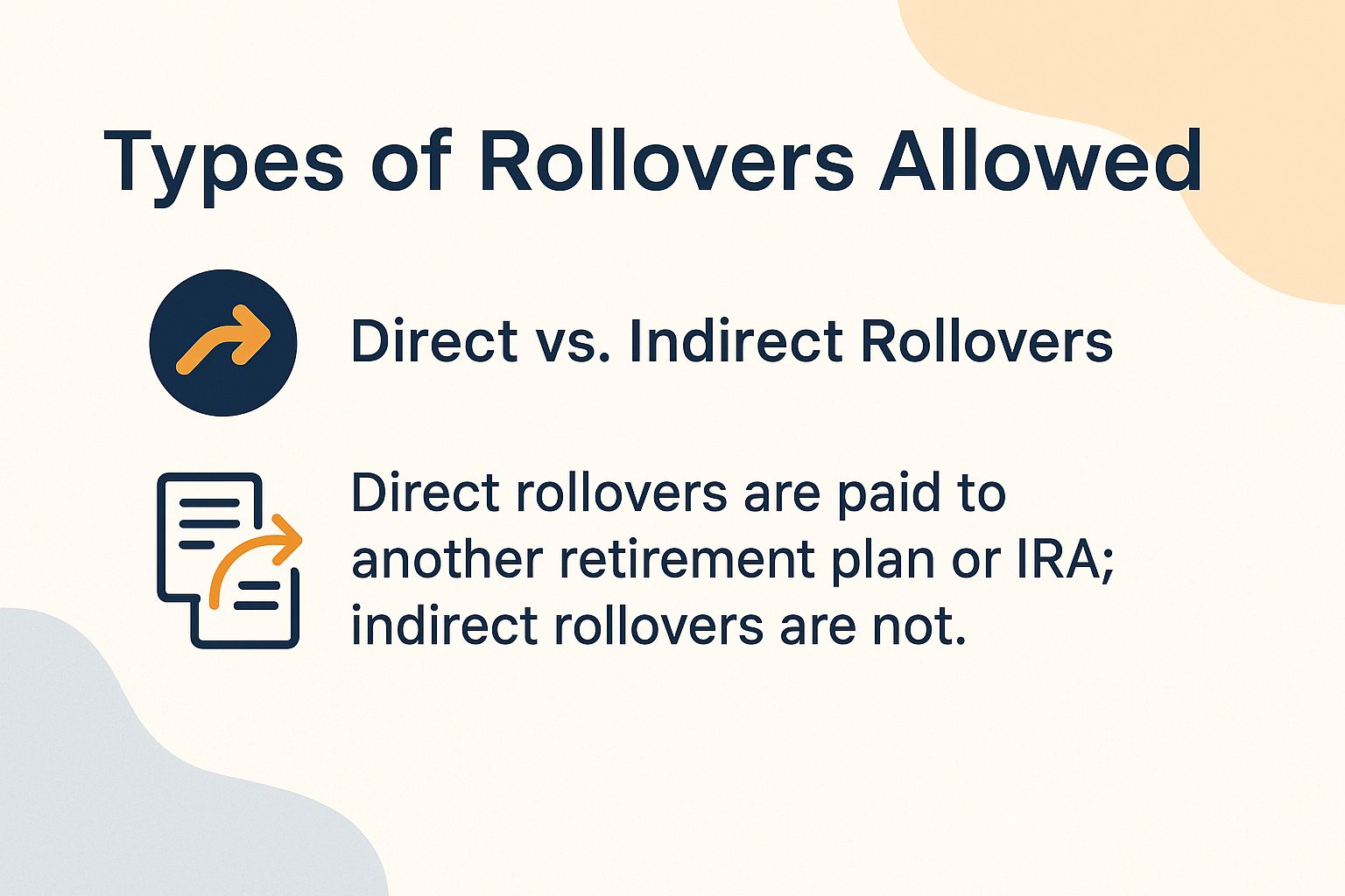 Types of Rollovers Allowed