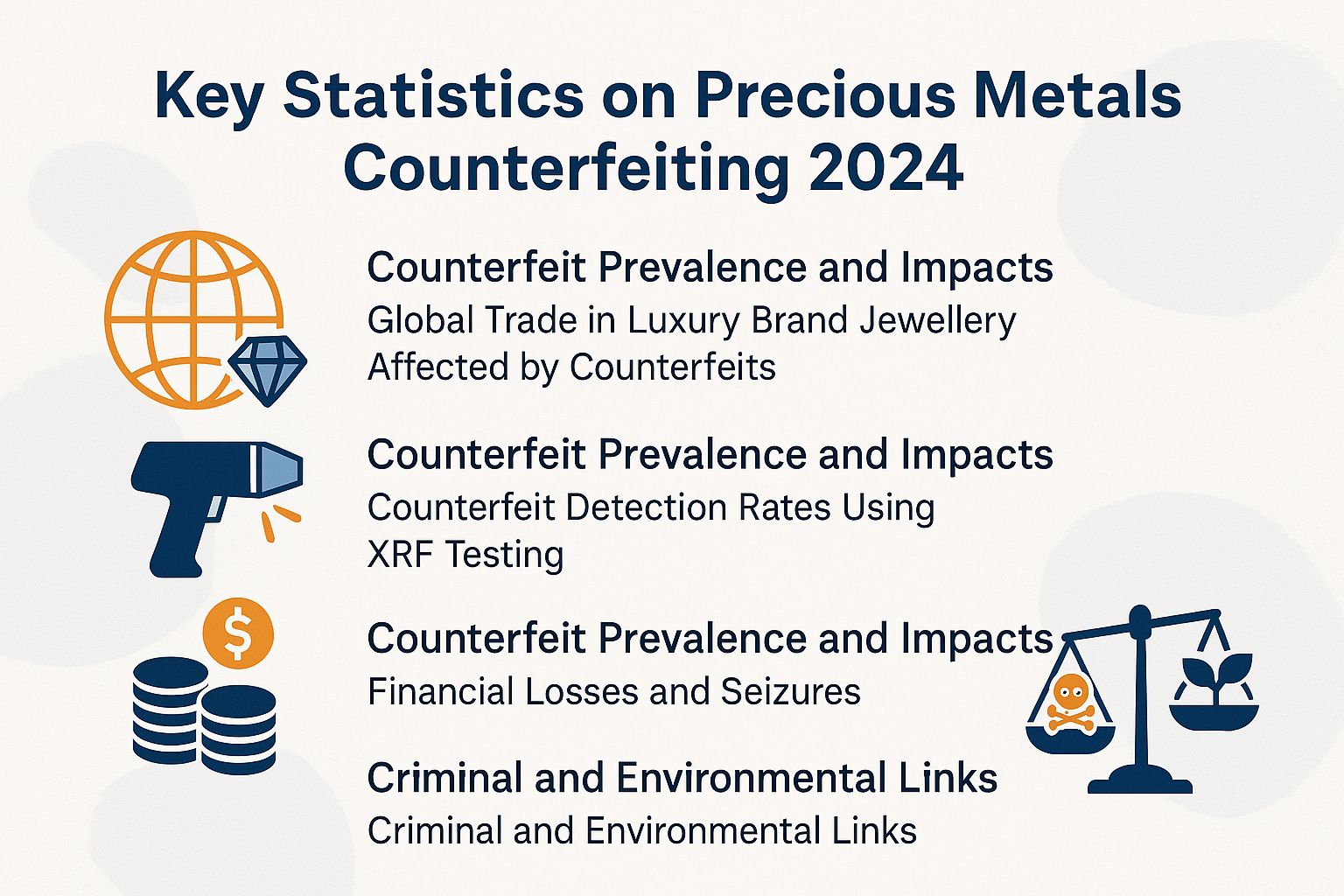 Key Statistics on Precious Metals Counterfeiting 2024