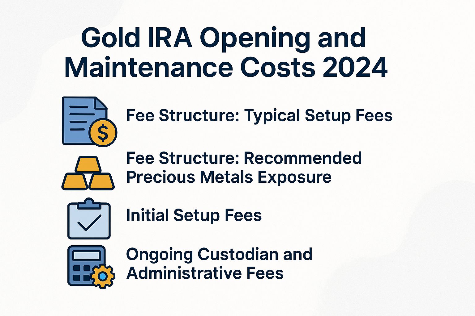 Gold IRA Opening and Maintenance Costs 2024