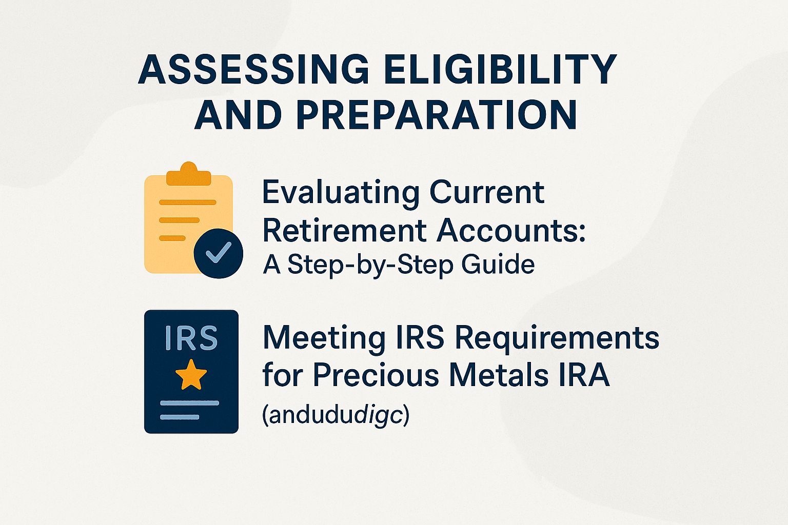 Steps for assessing eligibility and preparing for a Gold IRA