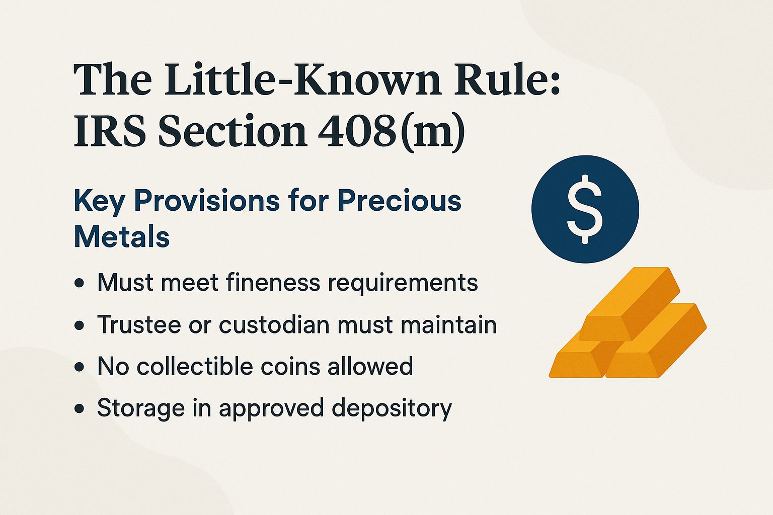 The Little-Known Rule: IRS Section 408(m)