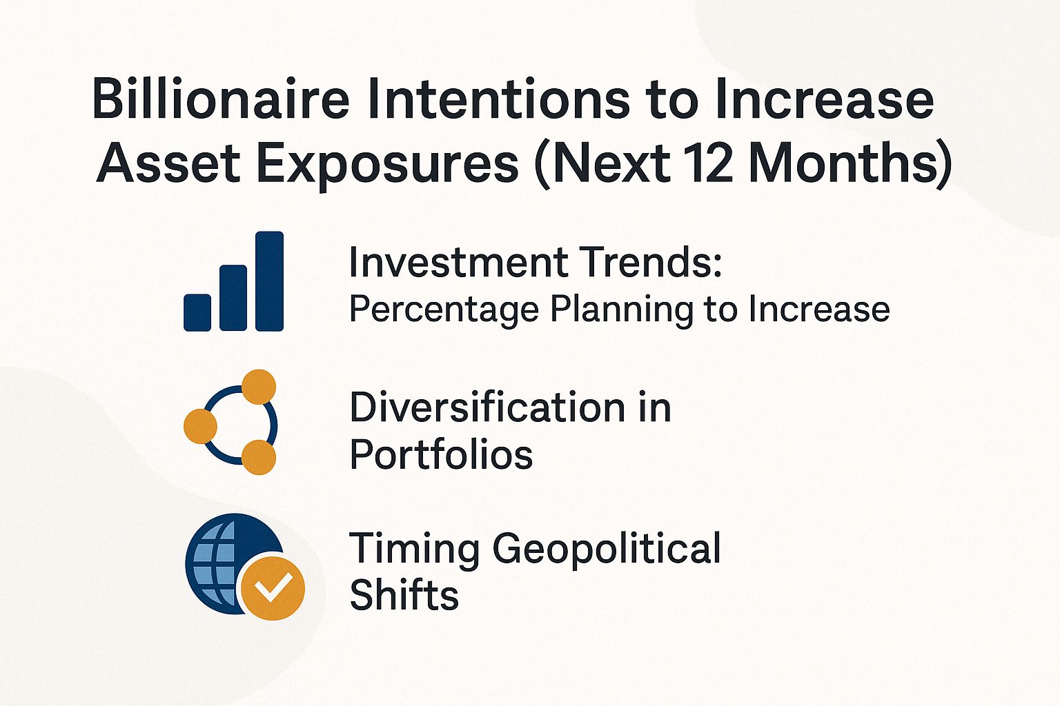 Billionaire Intentions to Increase Asset Exposures (Next 12 Months)